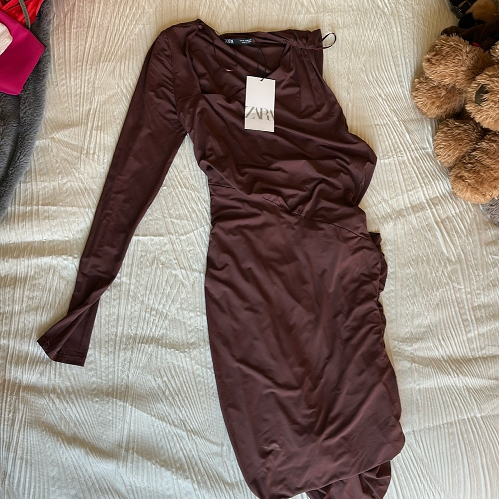 Open back one shoulder Zara dress